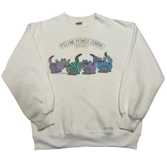 Crazy Shirts Other - Vintage 80s Crazy Shirts B. Kliban Feline Fitness Center Cat Sweatshirt Medium